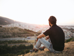 man suffering from addiction